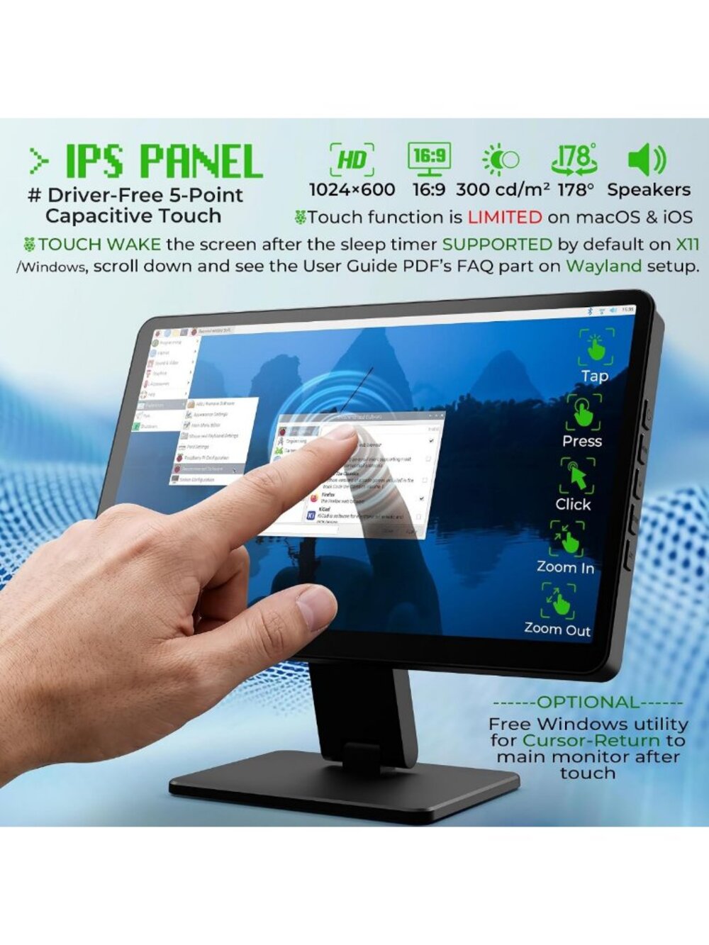 10.1-inch Touchscreen Monitor for Raspberry Pi & Home Assistant - Compact - Picture 3 of 8